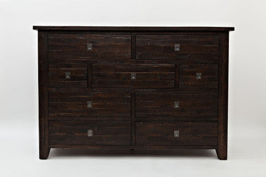 Lagoon Distressed Rustic Solid Acacia Nine-Drawer Dresser
