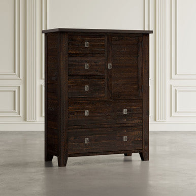 Lagoon Distressed Rustic Solid Acacia Chest of Drawers with Cabinet