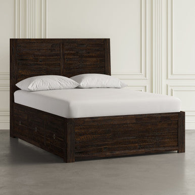 Lagoon Distressed Rustic Acacia King Storage Bed