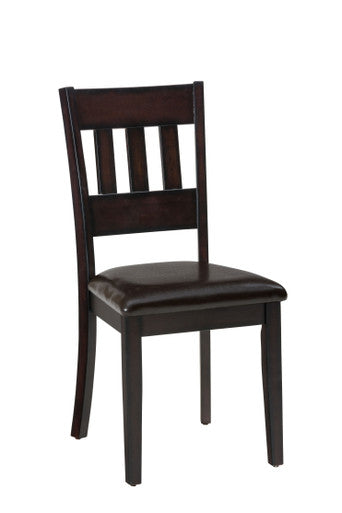 Dark Rustic Prairie 5-Piece Dining Set with Faux Leather Chairs