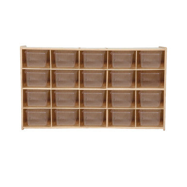 Contender Cubby Storage Shelf With 20 Cubby Translucent Trays