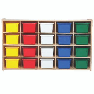 Contender 20 Cubby Storage Shelf with 20 Assorted Trays