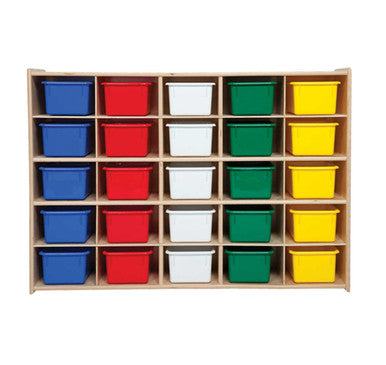 Contender 25 Cubbies Storage Cabinet with Assorted Color Trays