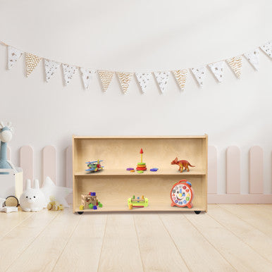 RRI Goods 2 Shelf Montessori Horizontal Bookcase with Wheels (47" Width)