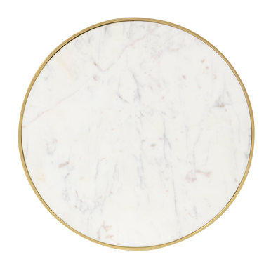 RRI Goods Modern White Marble & Gold Metal Frame Nesting Tables Set Of 3