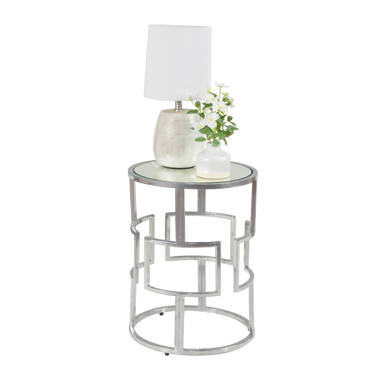 RRI Goods Silver Mirror Top Accent Nesting Table Set of 2