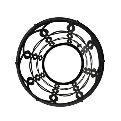 RRI Goods Metal & Glass Round Side Accent Table, Black