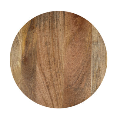 Mango Wood Round Side Table with Teardrop Base – 21.5" Accent Table