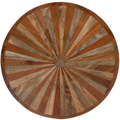 Solid Mango Wood Top Set of 2 Round Nesting Side Tables