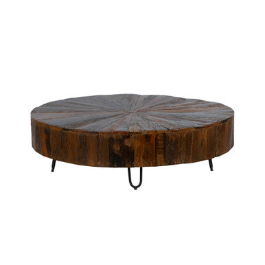 Round Jungle Wood Coffee Table 35" Round