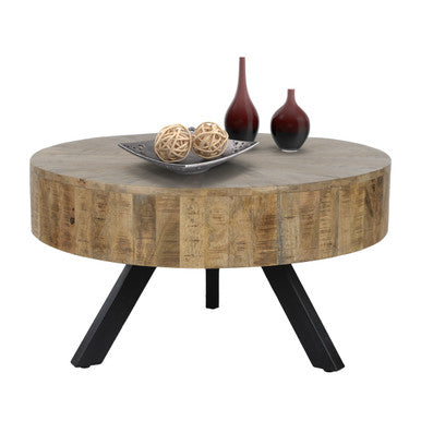 Round Mango Wood Coffee Table