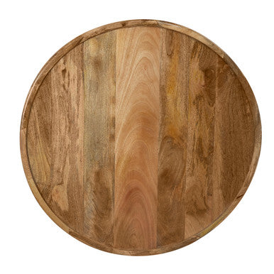 36" Round Mango Wood Coffee Table with Cane Webbing