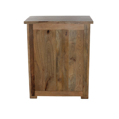 Rustic Mango Wood Storage Cabinet with Sliding Barn Door and Storage Drawers