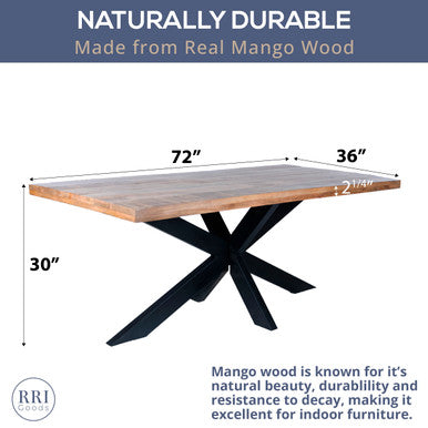 Dining Table with Spider Base - 36x72