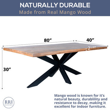Dining Table with Spider Base - 40x80