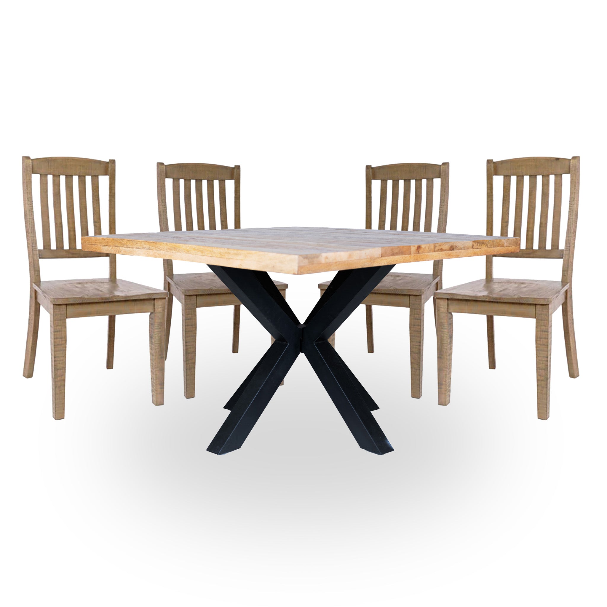 Dining Table 48x48 with 4 Cedar Circle Solid Chairs