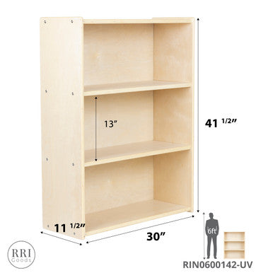 RRI Goods 100% Birch Plywood 42" Bookshelf with 3 shelves