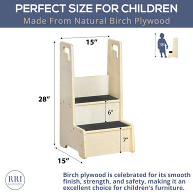 RRI Goods Sturdy Plywood Step-Up-N-Wash Stool