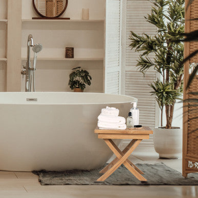 RRI Goods Teak Wood Square Outdoor Patio Coffee Table with Folding Legs-20"