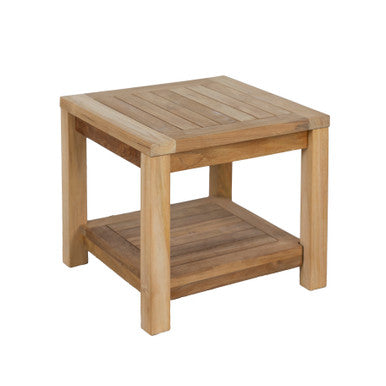 RRI Goods Teak Wood Side Table with Storage - 18"