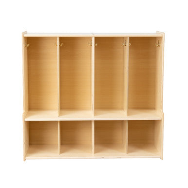4-Section Coat Locker with Bench & Cubby Storage