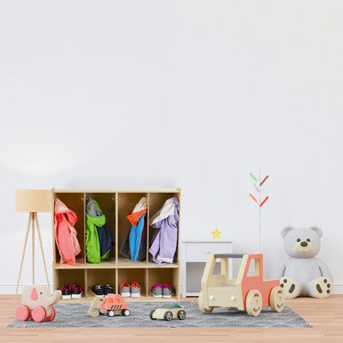 4-Section Coat Locker with Bench & Cubby Storage
