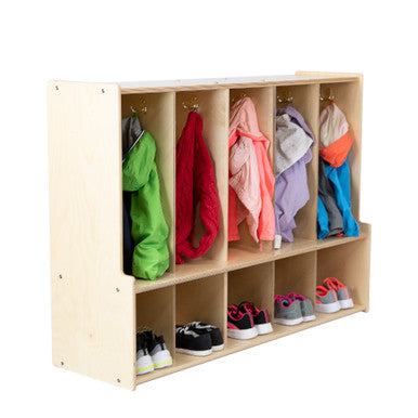 5-Section Coat Locker with Bench & Cubby Storage