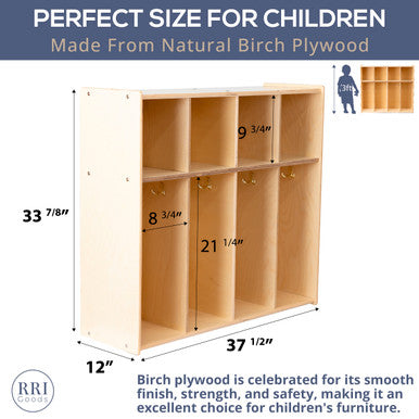 4-Section Classroom Coat Locker and Backpack Hanger