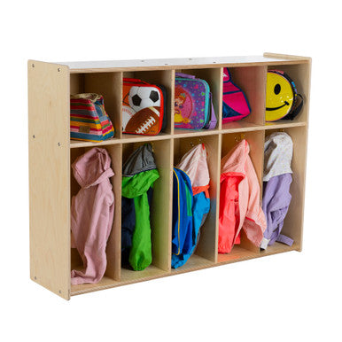RRI Goods 5-Section Classroom Coat Locker and Backpack Hanger