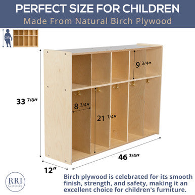 RRI Goods 5-Section Classroom Coat Locker and Backpack Hanger