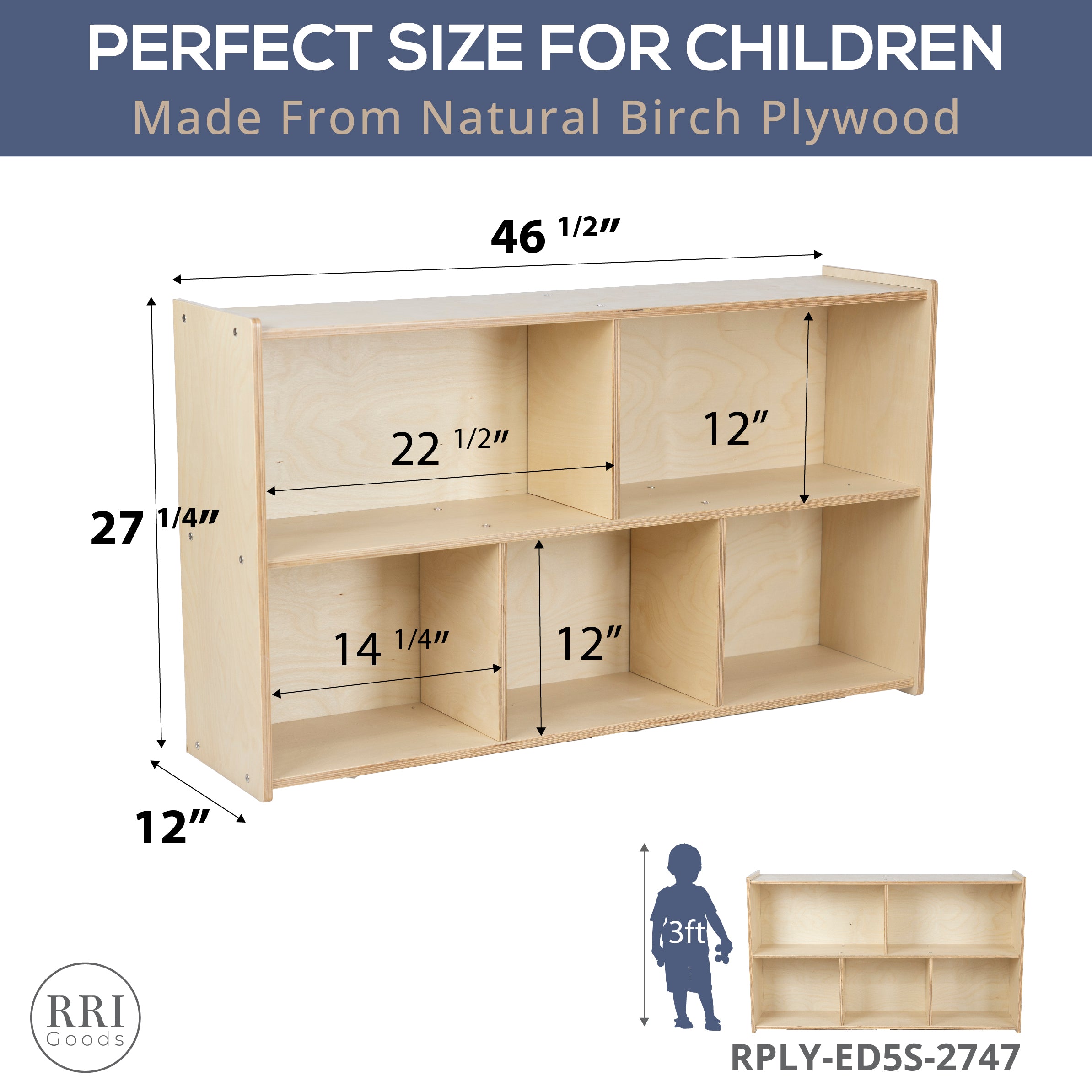 RRI Goods 5 Cubby Storage Unit- 27"H