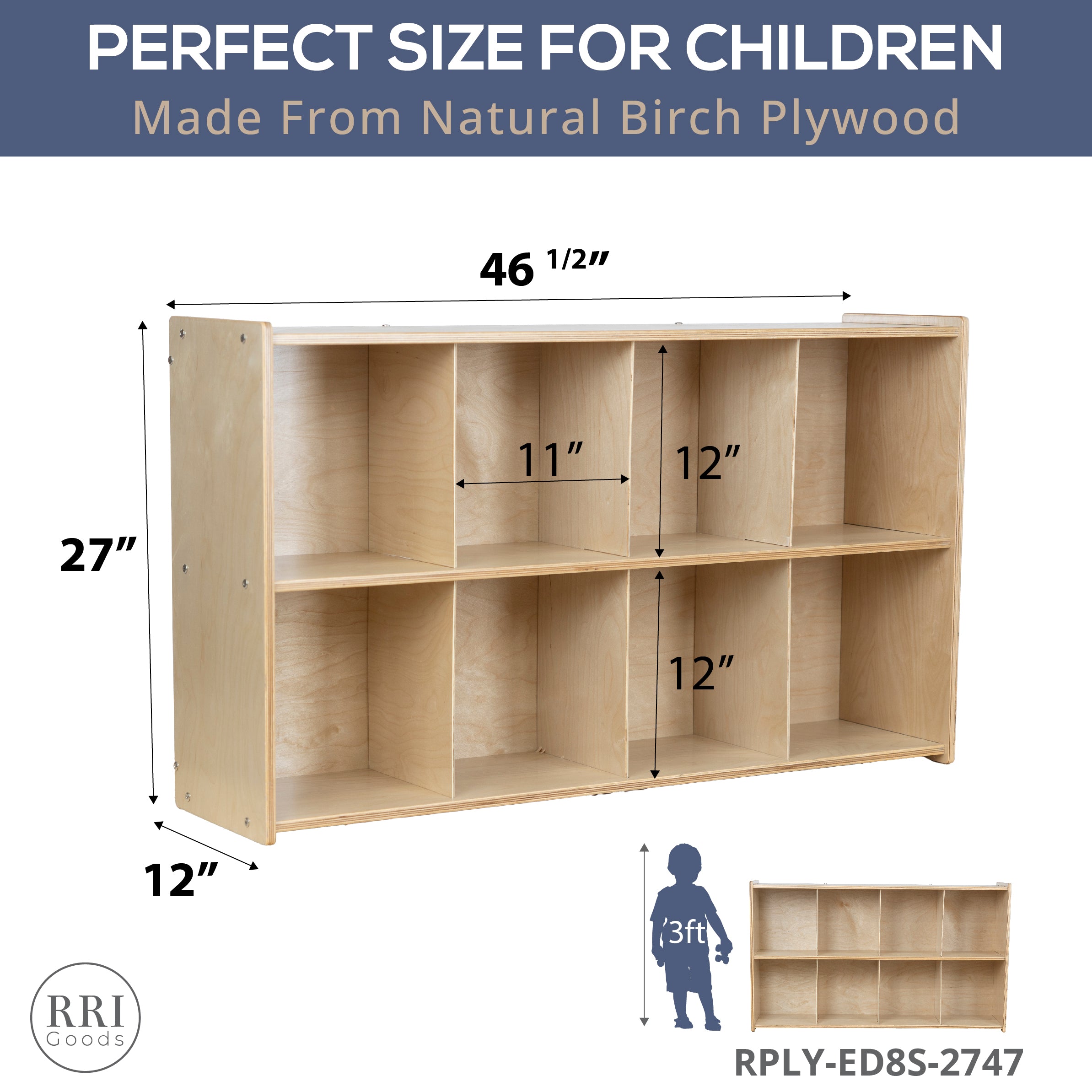 RRI Goods 8 Cubby Storage Unit- 27"H