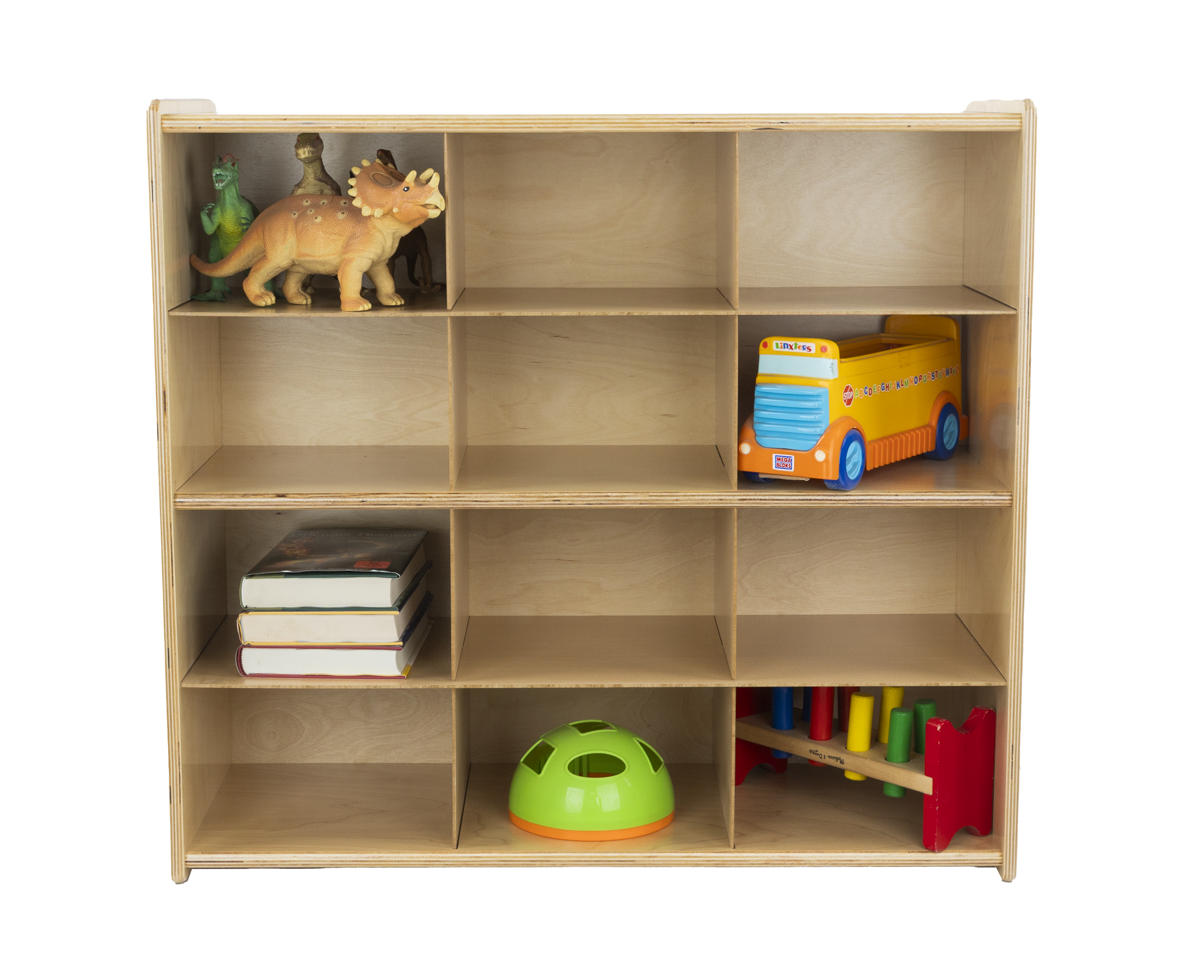 12-Cubby Storage Organizer for Kids | Birch Plywood Classroom Storage