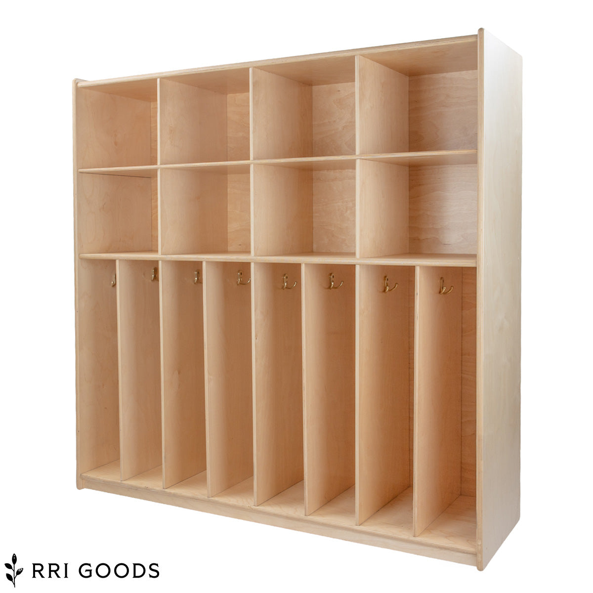 8-Section Kids Locker – Fully Assembled Birch Plywood Storage Cabinet