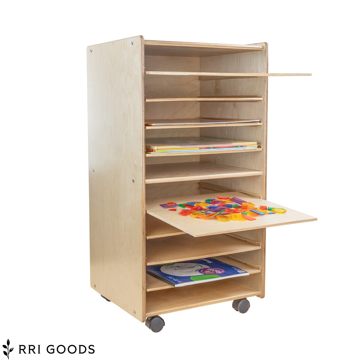 Multi-Shelf Puzzle Storage Cabinet – Fully Assembled Puzzle and Paper Organizer