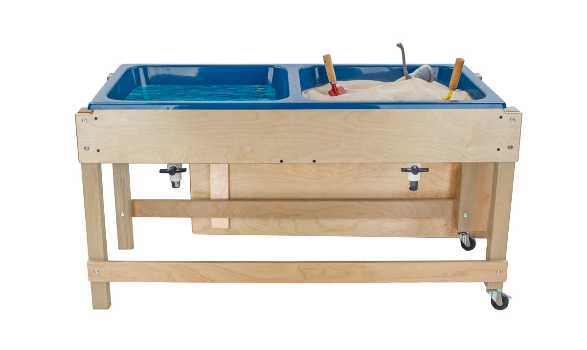 Sand and Water Activity Table with Double Divided Plastic Tub