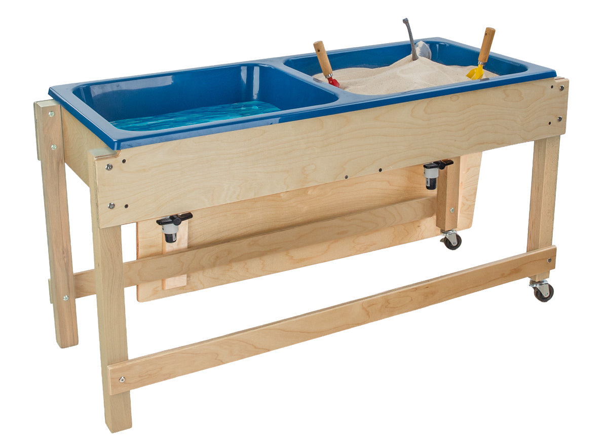 Sand and Water Activity Table with Double Divided Plastic Tub