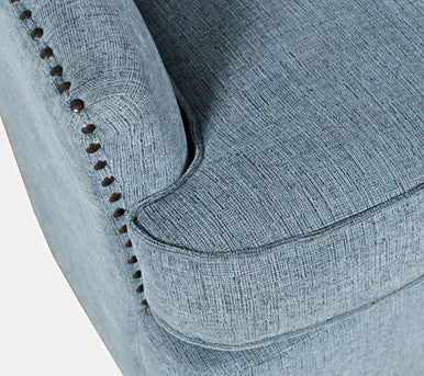 Bryce Transitional Upholstered Swivel Chair with Nail-head Trim