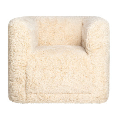 Cuddly Luxury Plush Faux Fur Upholstered Swivel Accent Chair