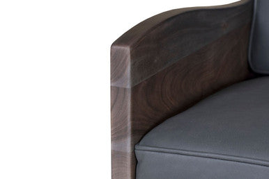 Karma Genuine Leather Solid Wood Rustic Accent Chair