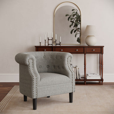 Lily Upholstered Barrel Accent Chair