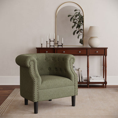 Lily Upholstered Barrel Accent Chair