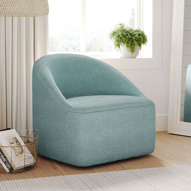 Lulu Mid-Century Modern Upholstered Swivel Accent Chair