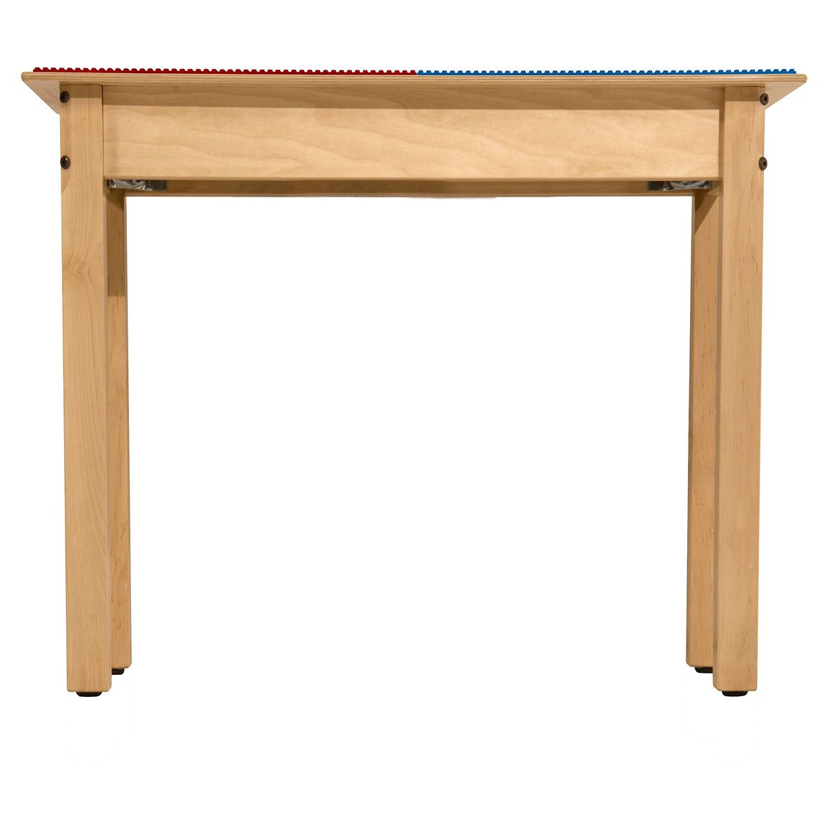 Square Time-2-Play Table with a trough, along with 20" legs and a DUPLO® Compatible Grid of RED/BLUE Color