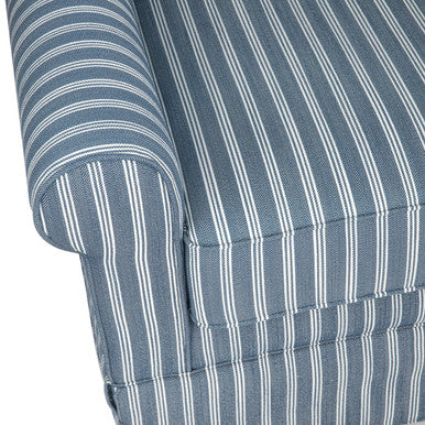 Riley Striped Upholstered Skirted Swivel Accent Chair