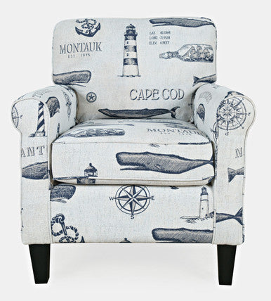 Seaman Nantucket Cape Nautical Upholstered Accent Chair