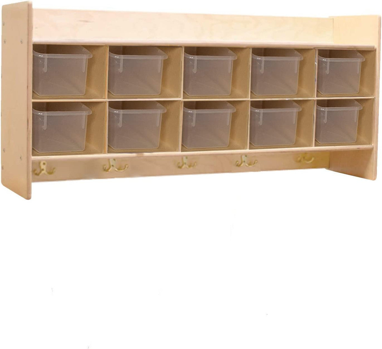 RRI Goods 10-Section Wall Mount Classroom Storage Cubby Organizer