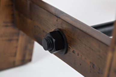 Narrow Gorge Rustic Distressed Industrial Trestle End Table