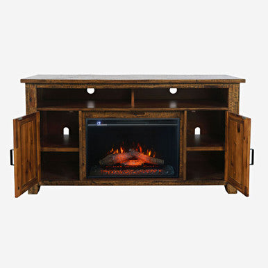 Narrow Gorge Industrial 60" TV Stand with Electric Fireplace