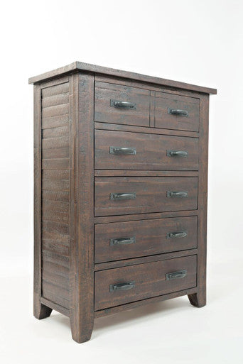 Ridge Rustic Distressed Acacia 5-Drawer Chest